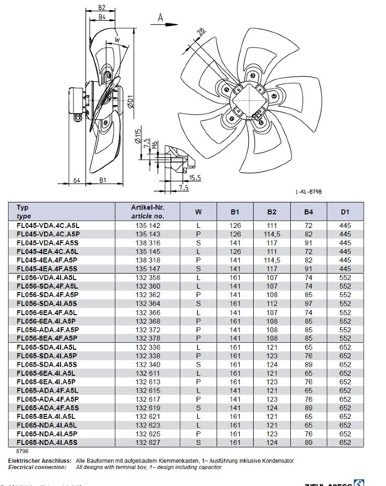 Габаритные размеры FL056-6EA.4F.A5L