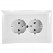 Розетка двойная  ABB Basic 55 альпийский белый (20-02 EUJ-94)