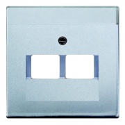 Накладка для двойной телефоной и компьютерной розетки ABB алюминий (1803-02-83)