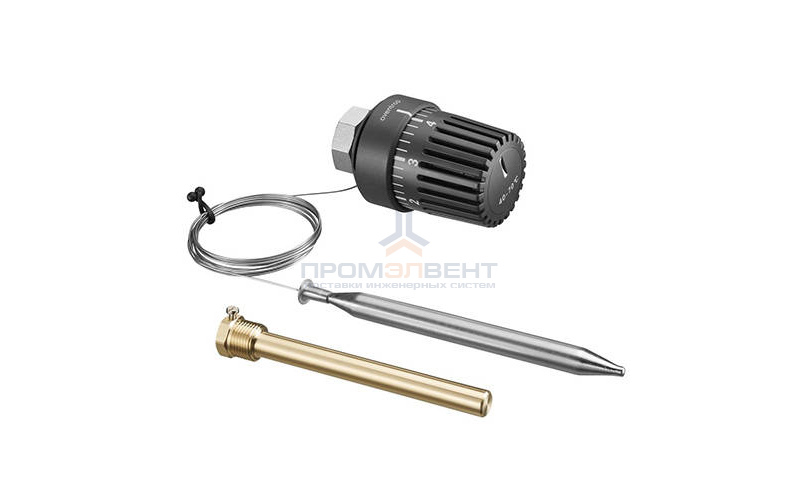 Головка термостатическая Oventrop Tri-D - M30x1.5 (40-70°C, с погружным датчиком 5 м., цвет  черный)