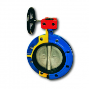 Затвор дисковый поворотный Zetkama 499 A - Ду700 (PN10, Tmax 110°C, c редуктором, диск. нерж сталь)