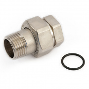 Соединение быстроразъемое (американка) латунное STOUT - 1" (ВР/НР,никель,уплотнение o-ring кольцо)