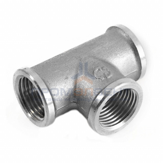 Тройник латунный резьбовой равнопроходный STOUT (ВР) - 1/2" (никелированный)