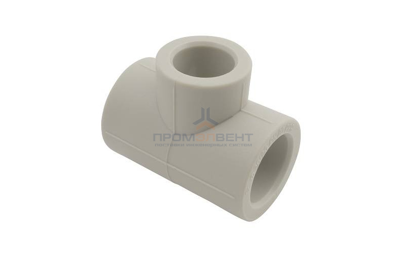 Тройник переходной FV-Plast - 20 × 16 × 20 (для полипропиленовых труб под пайку, цвет серый)