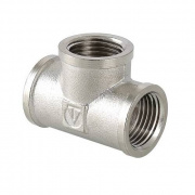Тройник резьбовой VALTEC VTr.130 - 1"1/2 (ВР/ВР/ВР, латунь никелированная)