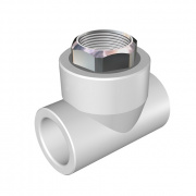 Тройник с переходом на накидную гайку KALDE - 32 x 1"1/4 (для полипропиленовых труб, белый)