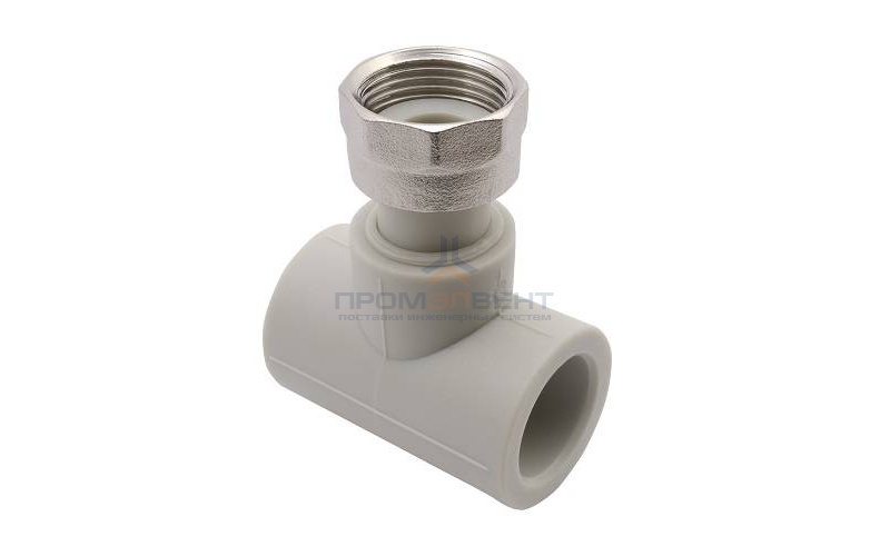 Тройник с переходом на накидную гайку и отверстием для пломбы FV-Plast - 25 x 3/4