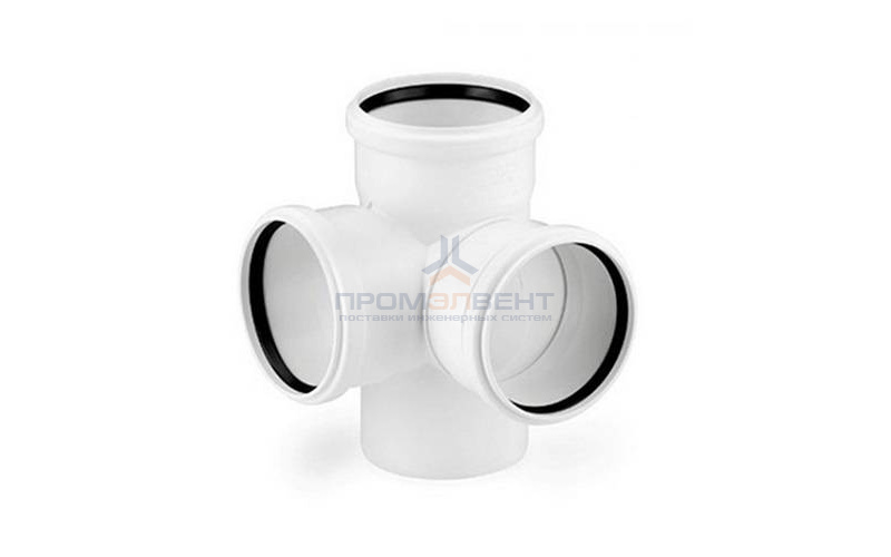 Крестовина двухплоскостная 87° REHAU RAUPIANO PLUS - 90 (для системы внутренней канализации)