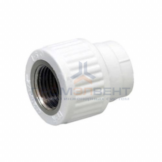 Переход на внутреннюю резьбу Fusitek - 63 x 2" (для полипропиленовых труб, цвет белый)