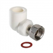 Переход на накидную гайку угловой VALTEC VTp.758 - 25 x 3/4" (для полипропиленовых труб, белый)