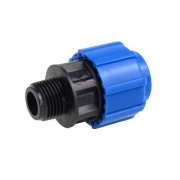 Переход на наружную резьбу Политэк - 40 x 1" (винтовой, для труб ПНД)