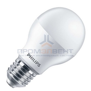 Светодиодная лампа Philips LED Bulb A60 5W (55W) 220V E27 3000K 500lm L104x58mm (матов./тёплый)