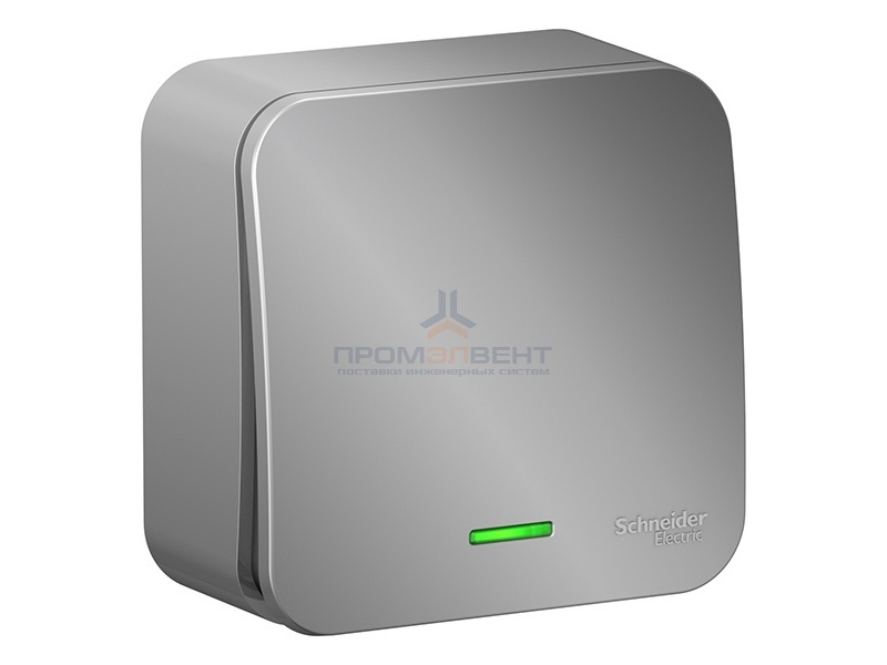 Выключатель 1-клавишный с подсветкой (cх.1) Blanca Schneider Electric 10А 250В алюминий