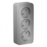 Розетка 3-ая без заземления без шторок Blanca Schneider Electric 16А 250В алюминий изол.пластина