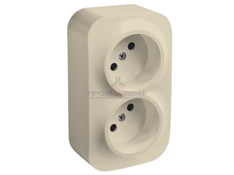 Розетка двойная Legrand Quteo без заземления слоновая кость [уп 10шт]