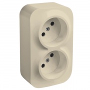 Розетка двойная Legrand Quteo без заземления слоновая кость [уп 10шт]