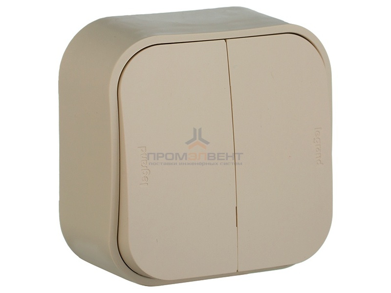 Переключатель двухклавишный на два направления слоновая кость