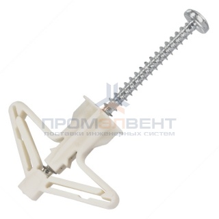 Дюбель "Бабочка" (OLA) 10х60 для гипсокртона с шурупом, нейлоновые (пакет 50шт)