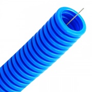 Труба ППЛ гофрированная DKC д.40мм, лёгкая с протяжкой, цвет синий [бухта 20м]