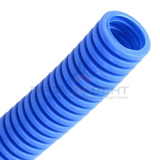 Труба гофрированная ПП д16 лёгкая HF безгалогенная синяя (100м)