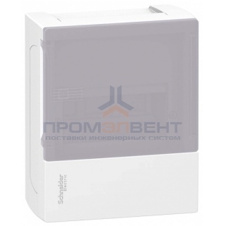 Бокс навесной Schneider Electric Mini Pragma 6 модулей с дымчатой дверью с клемниками N+PE