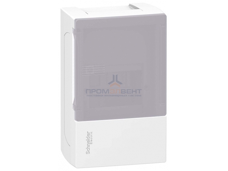 Бокс навесной Schneider Electric Mini Pragma 4 модуля с дымчатой дверью с клемниками N+PE
